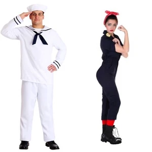 LOT OF 2 - HALLOWEEN COSTUMES - ROSIE & SAILOR - COUPLES COSTUME ITEM#546 - Picture 1 of 6