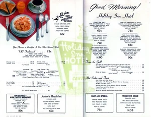 1950'S HOLIDAY INN HOTEL  BREAKFAST MENU 8X10 GLOSSY REPRINT  VINTAGE - Picture 1 of 1