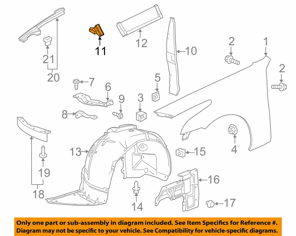 Deflector de aire derecho guardabarros CTS 23187171 nuevo en equipamiento Cadillac GM OEM 2014-2018 Foto 1 de 1