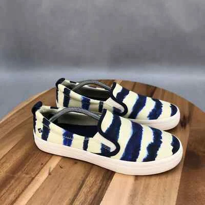 Zapatos a rayas Sperry Crest Twin Gore Tie Dye para mujer 7,5 M azul blanco sin cordones Foto 1 de 4