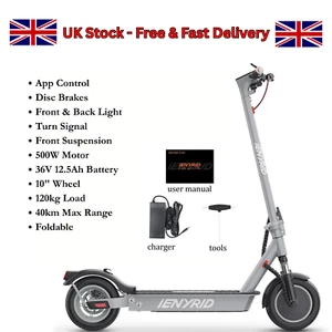 iEnyrid M1 500W Foldable Electric Scooter with APP & Suspension – 36V/12.5Ah - Picture 1 of 12
