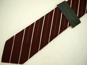 Neu mit Etikett J Ferrar Herrenkrawatte weinrot rot rosa gestreift 100 % Seide 57 Zoll NEU - Bild 1 von 4