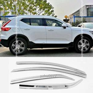 For Volvo XC40 2018-2021 ABS Chrome Window Visors Sun Rain Guard Vent Deflectors - Picture 1 of 7