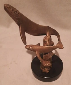 SPI Gallery Humpback Whales Bronze Statue 7-8" with Base - Picture 1 of 5