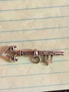 Antique Victorian Gold Filled Skeleton Key Charm - Picture 1 of 16