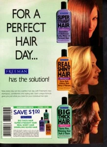 De colección estampado publicitario moda anuncio cabello FREEMAN champú tiene la solución 1998 - Imagen 1 de 1