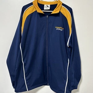 Chaqueta cortavientos retro para hombre L Goodyear suave acogedora azul amarillo Augusta ropa deportiva - Imagen 1 de 14