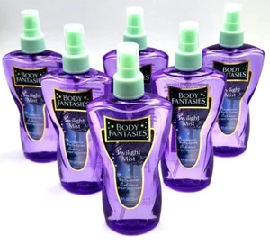6 Body Fantasies TWILIGHT MIST Body Spray Perfume BIG 8 oz Bottle-Purple Lot New - Picture 1 of 12