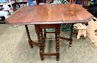 Late 1800'Ds/Early 1900'Ds Hardwood Twist ,Gate Leg, Drop Leaf Table