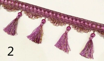 Curtain Lace Tassel Sewing Fringe Trim Party Upholstery Fabric Ribbon Craft Gold - Image 1 of 4