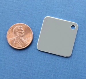 20 etiquetas de estampado cuadrado acabado espejo aluminio 1" disco - MT077 - Imagen 1 de 2