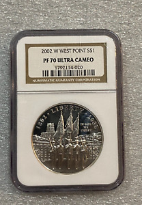 2002-W West Point Commemorative Silver Dollar - NGC PF 70 Ultra Cameo