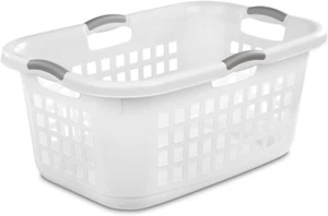 6 Pack Plastic Laundry Basket Clothes Hamper, 2 Bushel, Ultra, White - Bild 1 von 9