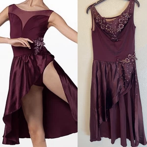 WEISSMAN Dance burgundy purple Costume dress Chasing Cars 13094 solo MA adult - Picture 1 of 12