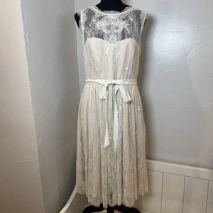 BHLDN Hitherto Celia Dress Womens Size 12 Wedding Boho Beach Lace Event Formal - Picture 1 of 16
