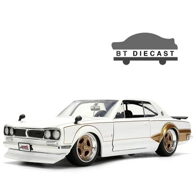 JADA JDM TUNERS 1971 NISSAN SKYLINE 2000GT-R 1/24 DIECAST MODEL CAR WHITE 37021 - Image 1 of 4