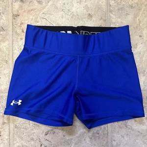 Pantalones Cortos de Compresión Under Armour Para Mujer Medianos Azul Heatgear Voleibol Entrenamiento - Imagen 1 de 5