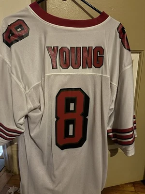 Винтажная двусторонняя футболка 90-х Reebok Steve Young San Francisco 49ers размер 48 L - Изображение 1 из 4