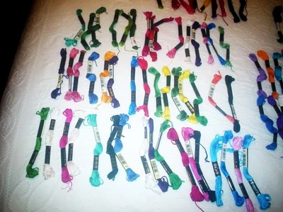 Lot of 100 Embroidery Thread Floss  Colors MIXED BRANDS - Image 1 of 4