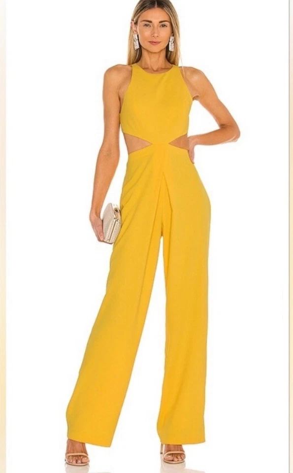 Желтый комбинезон Alice & Olivia. Размер 6. Б/у в отличном состоянии товара. Рекомендуемая розничная цена производителя $415 - Изображение 1 из 3