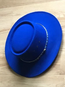 Cappello western cowgirl/cowboy ARLOP vintage in feltro blu taglia 58 - Foto 1 di 4