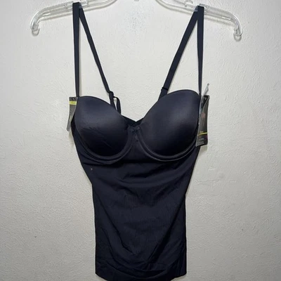 Maidenform Mujer Sin Mangas con Sujetador Incorporado - Prendas moldeadoras frescas y cómodas 34B NUEVO Negro Foto 1 de 4