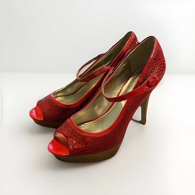 Zapatos de salón Red Style & Co Peep Toe talla 7 burbuja 3" tacones Foto 1 de 4