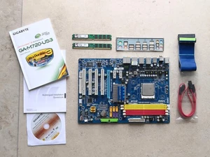 Carte mère Gigabyte GA-M720-US3 avec processeur AMD et 2 x 2 Go de RAM DDR2 - Photo 1/5