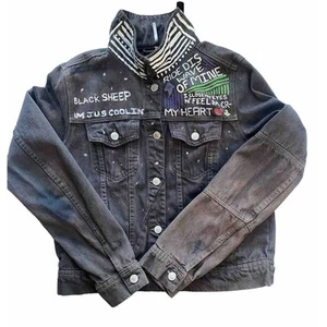Free People Jean Jacket Size Medium We The Free Rumor Denim Coat Thrashed Grunge - Picture 1 of 18
