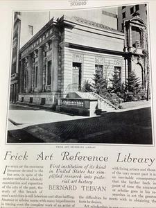 Frick Art Research Library Print Article 1925 Original Rare Antique Bern Teevan - Picture 1 of 11