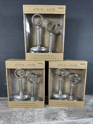Лот из 3 Allen + Roth 2-Pack матовый никель занавески род кронштейн - новый - Изображение 1 из 4
