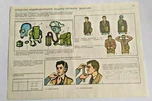 Soviet Poster Chernobyl Radiatin gas mask fallout ORIGINAL Nuclear USSR №19 - Picture 1 of 5