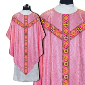 Traditional Pugin Chasuble with Designer Orphrey and Stole - Picture 1 of 6