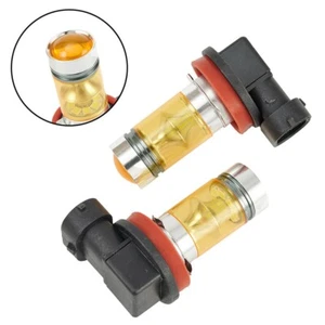 2x Car LED Fog Lights Yellow 4300K H11 H8 100W 1000LM DRL Driving Lamps Bulbs - Picture 1 of 12