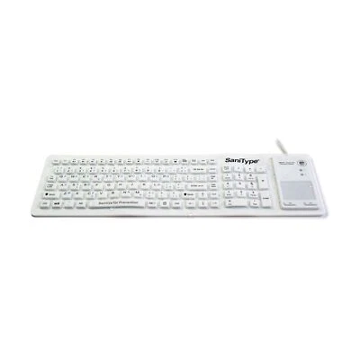 "Flex Touch Full-Size Flexible Silicone Washable Keyboard with Touchpad and O... - Image 1 of 3