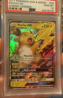💎2017 POKÉMON Sun & Moon Raichu GX SHINING LEGENDS #29/73 - PSA 10 GEM MINT!💎  - Image 1 of 2
