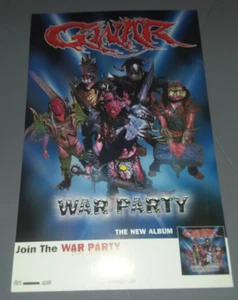 POSTER GWAR War Party 2004 Near Perfect/No Folds Rolled 11" x 17" Oderus DRT - Picture 1 of 7