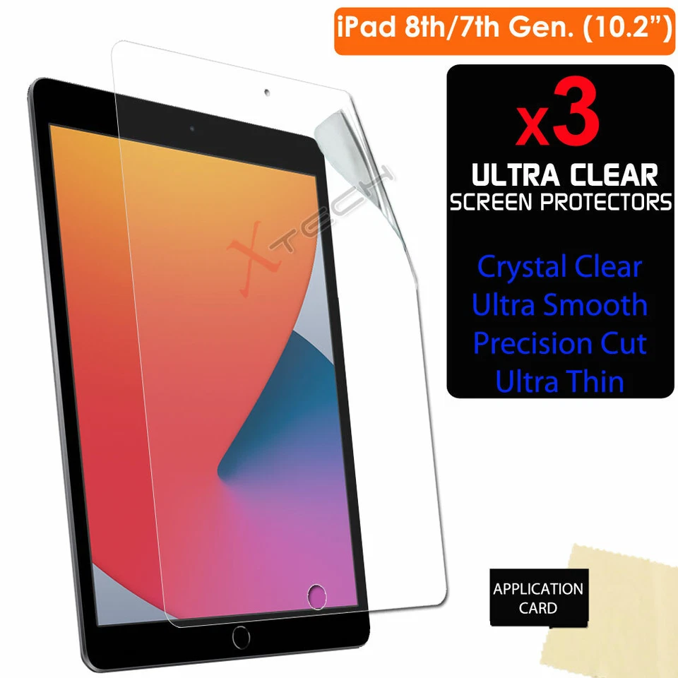 NOT SPECIFIED 3x For Apple iPad 7 8 9 Gen 10.2" 2020 / 2019 CLEAR Screen Protector Guard Cover