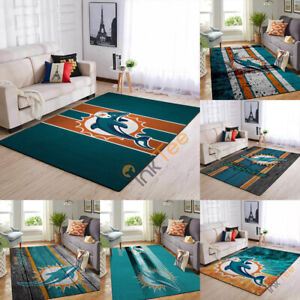 Miami Dolphins Area Rugs Living Room Floor Rug Carpet Decor Bedroom Non-Slip Mat