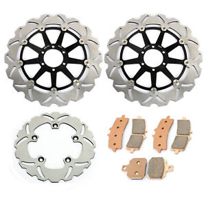 for Aprilia RSV4 R Factory (09 10 11 12) 2 Front 1 Rear Brake Rotors Discs Pads