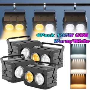 4PCS 180W COB LED Par Light DMX Stage DJ Audience Blinder Light Warm Cool White - Picture 1 of 10