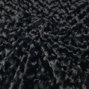 Soft Luxurious Rosebud Rose Cuddle Minky Fur by the Yard - BLACK - Picture 1 of 2