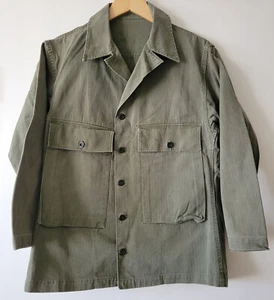 1940s Vintage WWII WW2 US Navy USN HBT Jacket 36 NXSY-31623 1943 Herringbone - Picture 1 of 20