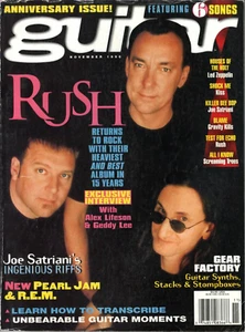 Guitar Magazine November 1996 RUSH Joe Satriani Pearl Jam REM Sweep Picking tabs - Picture 1 of 2
