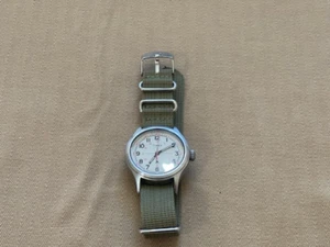 Men's Timex Todd Snyder Silver Tone Military Quartz Watch w/Nylon NATO Band Runs - Picture 1 of 4