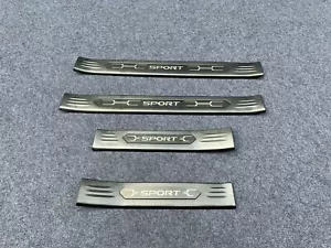 Black Outer Door Sill Trim Steel Scuff Plate Cover for 2019-2023 Toyota RAV4 - Picture 1 of 4