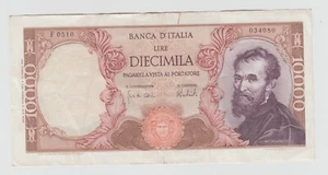 ITALIA REPUBBLICA 10000 LIRE 1973 MICHELANGELO CIRCOLATA #BANC #2 - Imagen 1 de 2