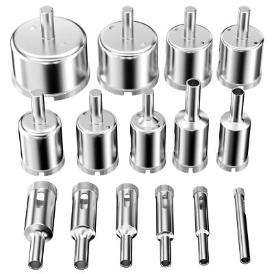 15 Pièces Foret Diamant - Scie Cloche Diamantée 6-50mm pour Carrelage Verre M... - Photo 1/4