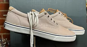 Herren Sperry Top-Sider hellbraun Canvas gewebtes Boot/Sneaker Gr. 14M Neu ohne Etikett - Bild 1 von 7
