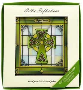 High Cross - Celtic Reflection Glass Panel Suncatcher - Picture 1 of 2